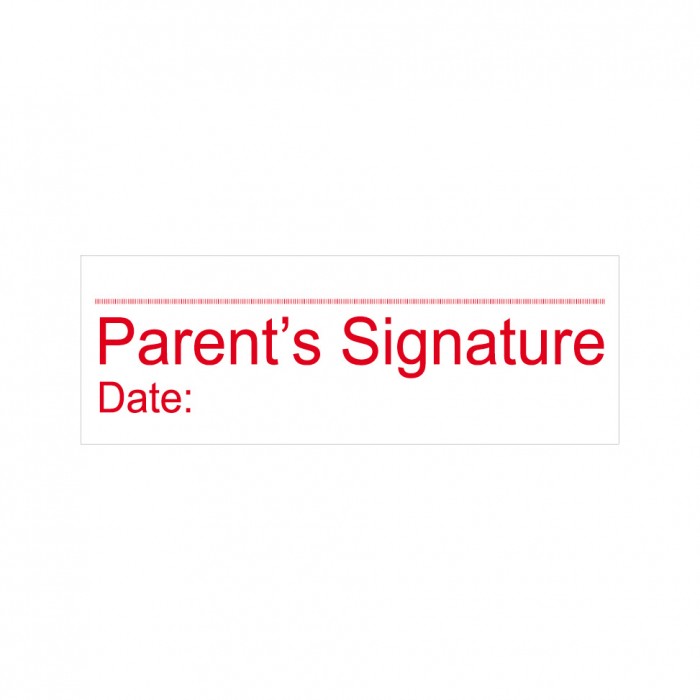 Parent's Signature With Date  Stock Stamp 4911/29 38x14mm